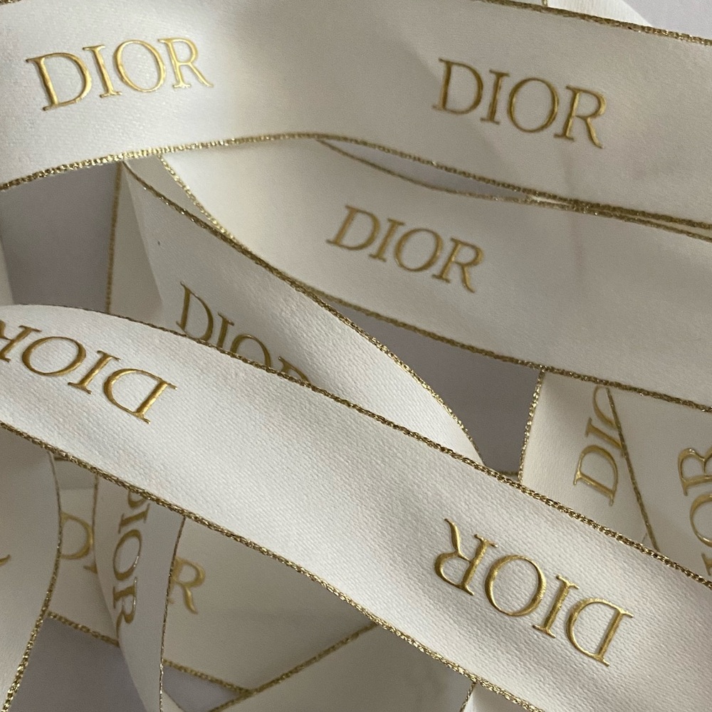 3 Yards Dior Ivory and Gold Luxury Ribbon